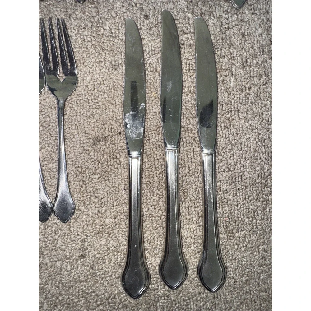 15 Pc Oneida Ltd Wm A Rogers Deluxe Summer Mist AUTUMN GLOW‎ Stainless Flatware